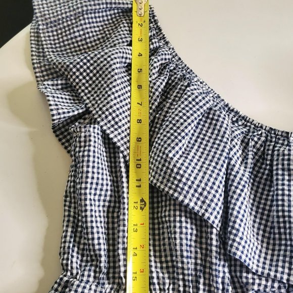Mink Pink Gingham 'Wanderer' One Shoulder Dress - Small - Picture 9 of 12